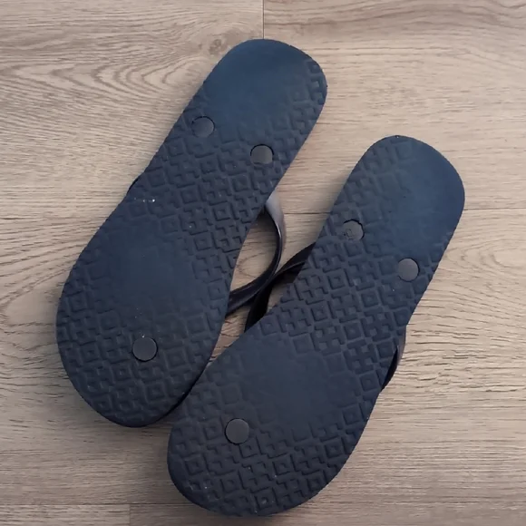 Tory Burch Navy and Red Rope Pattern Sandals - Picture 6 of 6